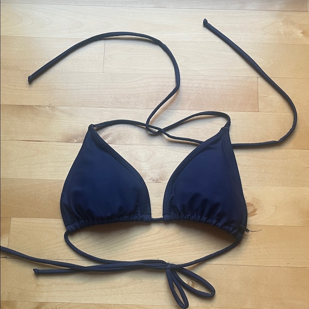 Navy Blue Triangle Bikini Top